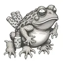 toad with bowling pins tattoo design idea