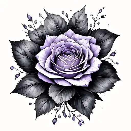 Fine Line Violet tattoo design idea