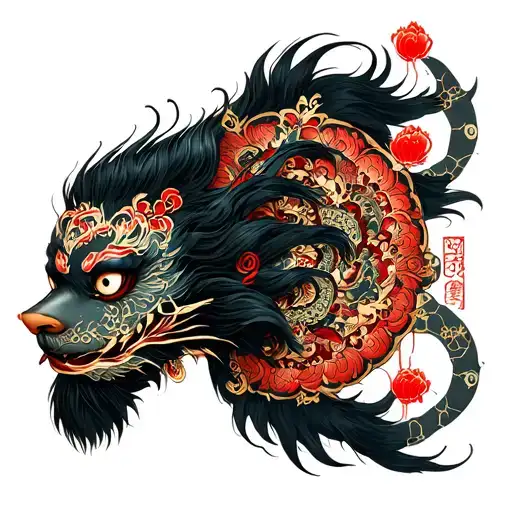 gamakichi with dmt molecule structure tattoo design idea