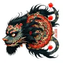 gamakichi with dmt molecule structure tattoo design idea