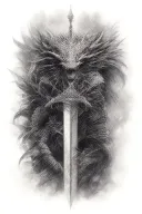 Sword Dragon Slayer tattoo design idea