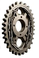 sprocket and chain wrapped tattoo design idea