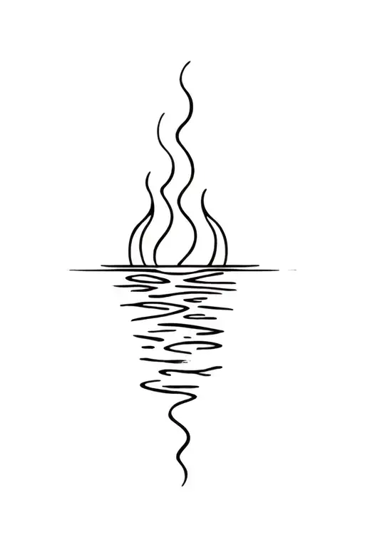 fire and water tattoo design idea