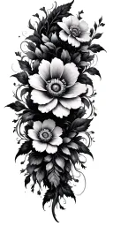 decayed flowers  tattoo design idea