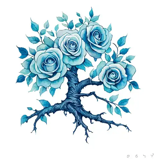 celtic tree with roses wrapped tattoo design idea