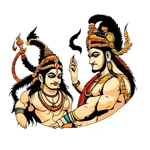 mahadev and hanuman tattoo tattoo design idea