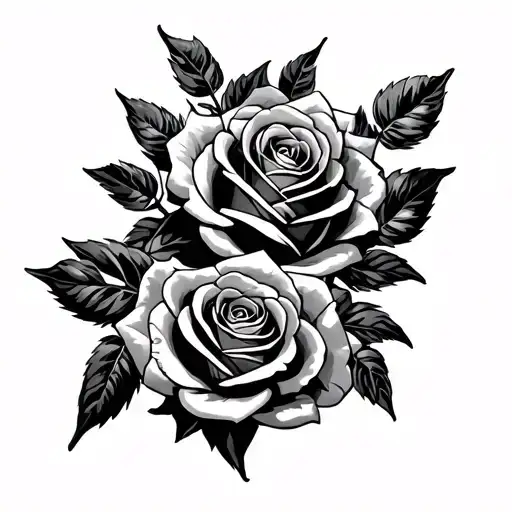 roses and Cruz  tattoo design idea