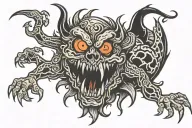 demonic creature tattoo design idea