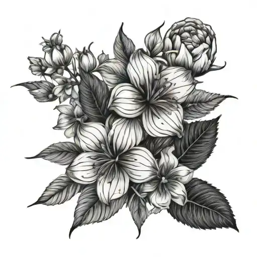space flowers emotions tattoo design idea