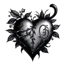 Heart Initial tattoo design idea