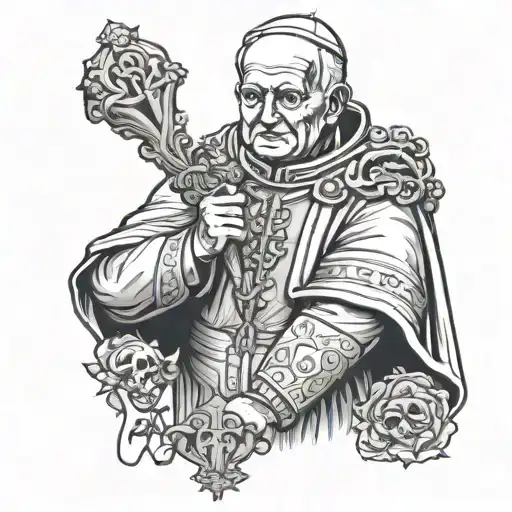 Pope John Paul II ""We must defend the truth at all costs, even if we are reduced to just twelve again." tattoo design idea