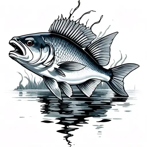 redfish marsh tattoo design idea