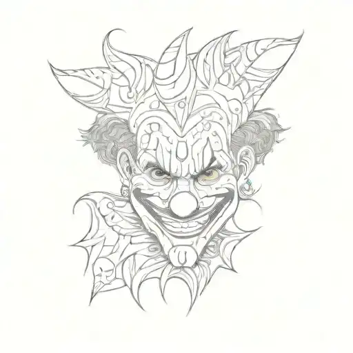 a clown with a smile on his face tattoo design idea