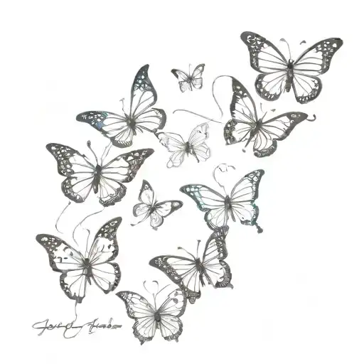 enjoy the butterflies with butterflies around it tattoo design idea