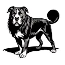 American pit bull terrier standing proud Lion tattoo design idea