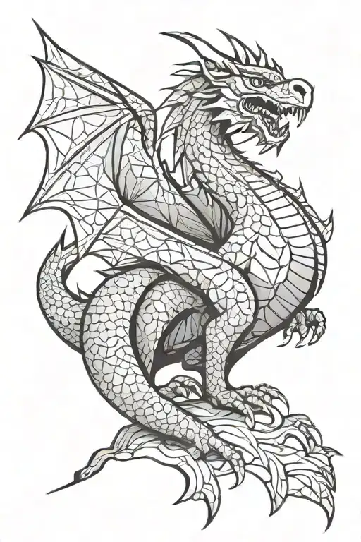 Welsh Dragon sitting on mountain tattoo design idea