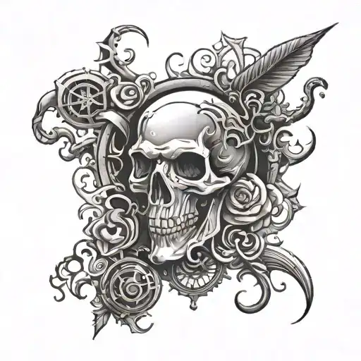 Design a tattoo inspired by job training with a dark and edgy twist tattoo design idea