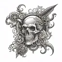 Design a tattoo inspired by job training with a dark and edgy twist tattoo design idea