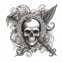 Design a tattoo inspired by job training with a dark and edgy twist tattoo design idea