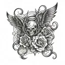 Design a tattoo inspired by job training with a dark and edgy twist tattoo design idea