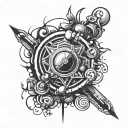 Design a tattoo inspired by job training with a dark and edgy twist tattoo design idea