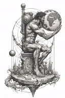Atlas Holding up the world with conceptual tattoo tattoo design idea