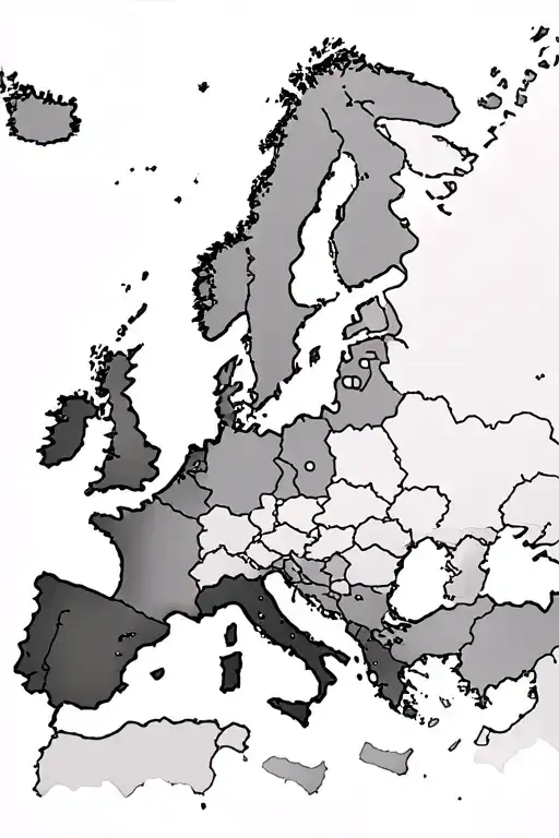 map of Europe small  tattoo design idea