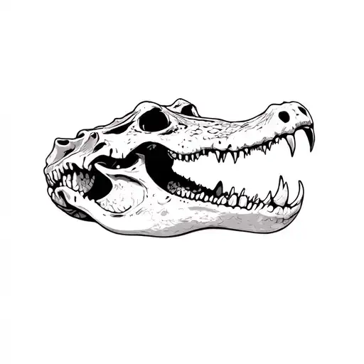 a crocodile skull - stock image tattoo design idea