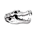 a crocodile skull - stock image tattoo design idea