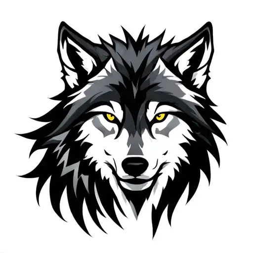 simple sigma symbol and wolf tattoo design idea
