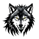 simple sigma symbol and wolf tattoo design idea