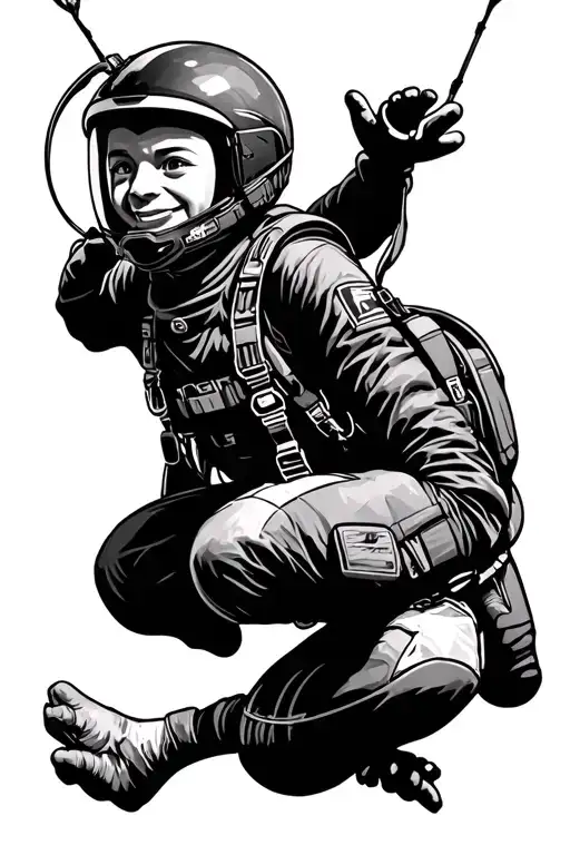 skydive freefall tattoo design idea