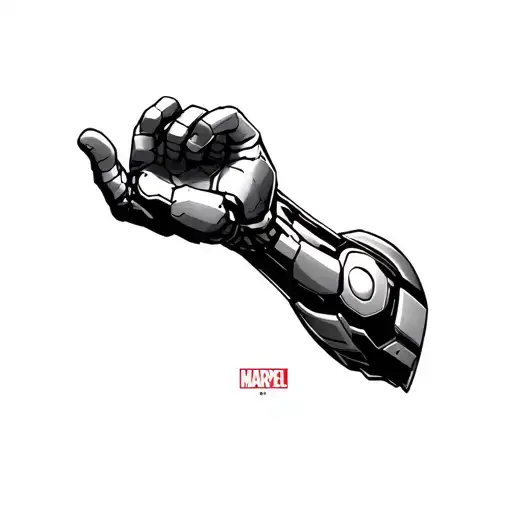 Marvel winter soldier arm with iron man armor  tattoo design idea