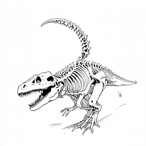mosasaurus skeleton tattoo design idea