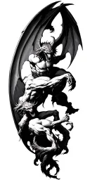 angles and demons fighting tattoo design idea