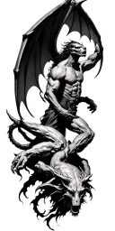 angles and demons fighting tattoo design idea