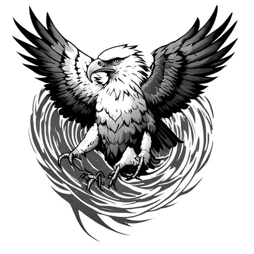 eagle death spiral tattoo design idea