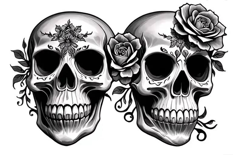 day of the dead skull tattoo design idea