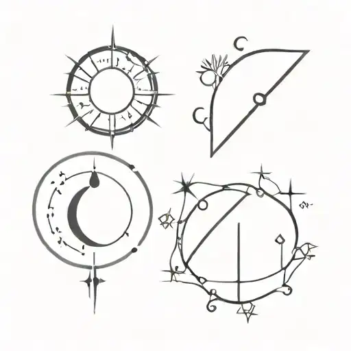 minimalist natal birth chart sun scorpio moon gemini rising libra small tattoo tattoo design idea