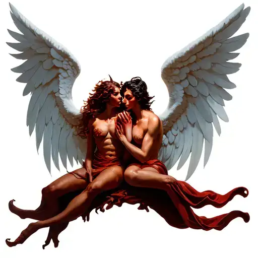 Angel And Demon tattoo design idea