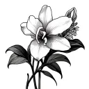 Cattleya trianae in a bouquet and name cattleya tattoo design idea