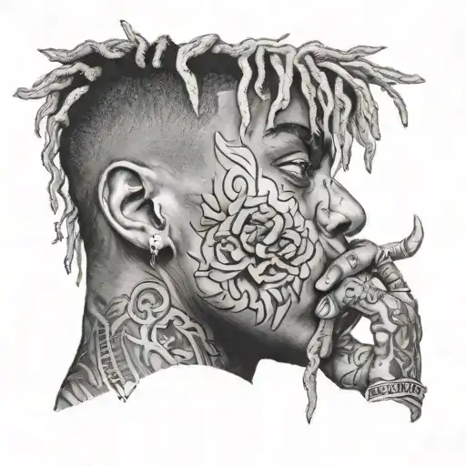 juice wrld xxx tentacion nose tattoo  tattoo design idea