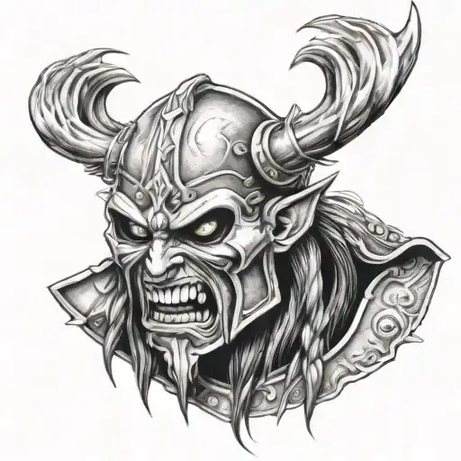 Iron Maiden Eddie viking style tattoo tattoo design idea