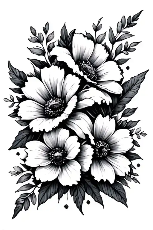 flowers with bible verse tattoo design idea