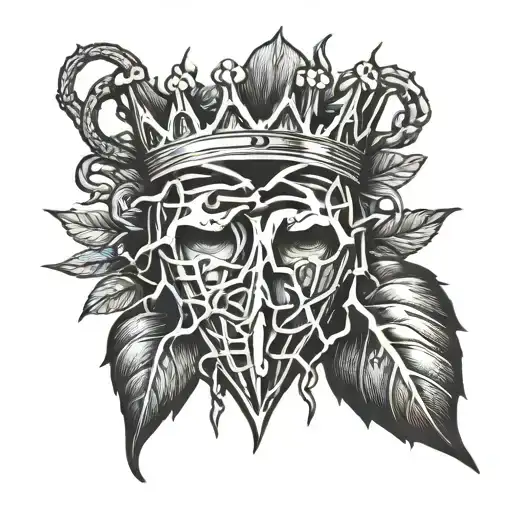 bleeding heart wearing crown of thorns  tattoo design idea