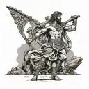 David Standing over goliath after he had just defeated him tattoo design idea