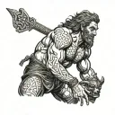 David Standing over goliath after he had just defeated him tattoo design idea