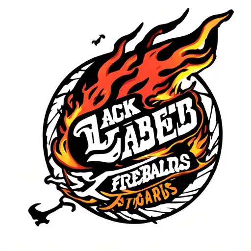 Black Label Skateboards Logo Fireball tattoo design idea