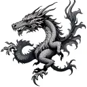 Metal Ox and Fire Dragon wrapped tattoo design idea