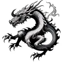 Metal Ox and Fire Dragon wrapped tattoo design idea